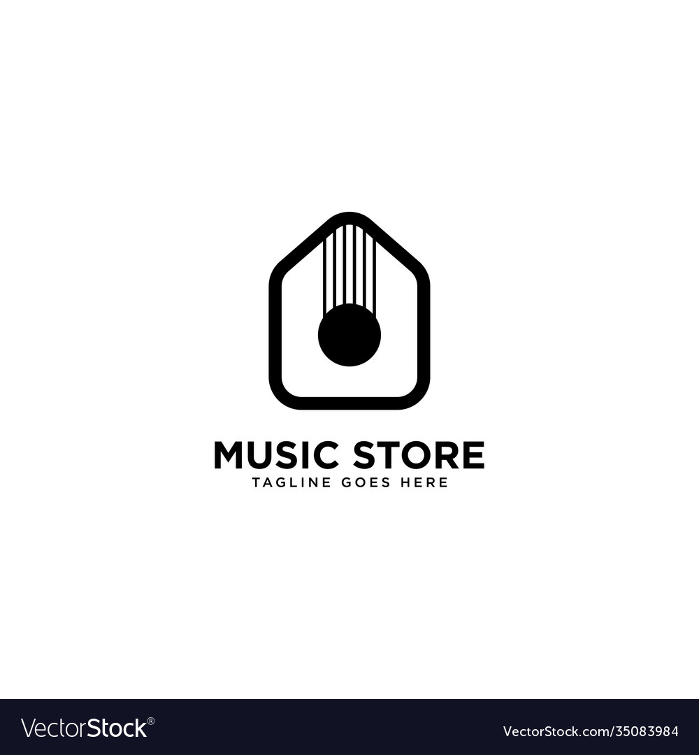 Music store logo design template