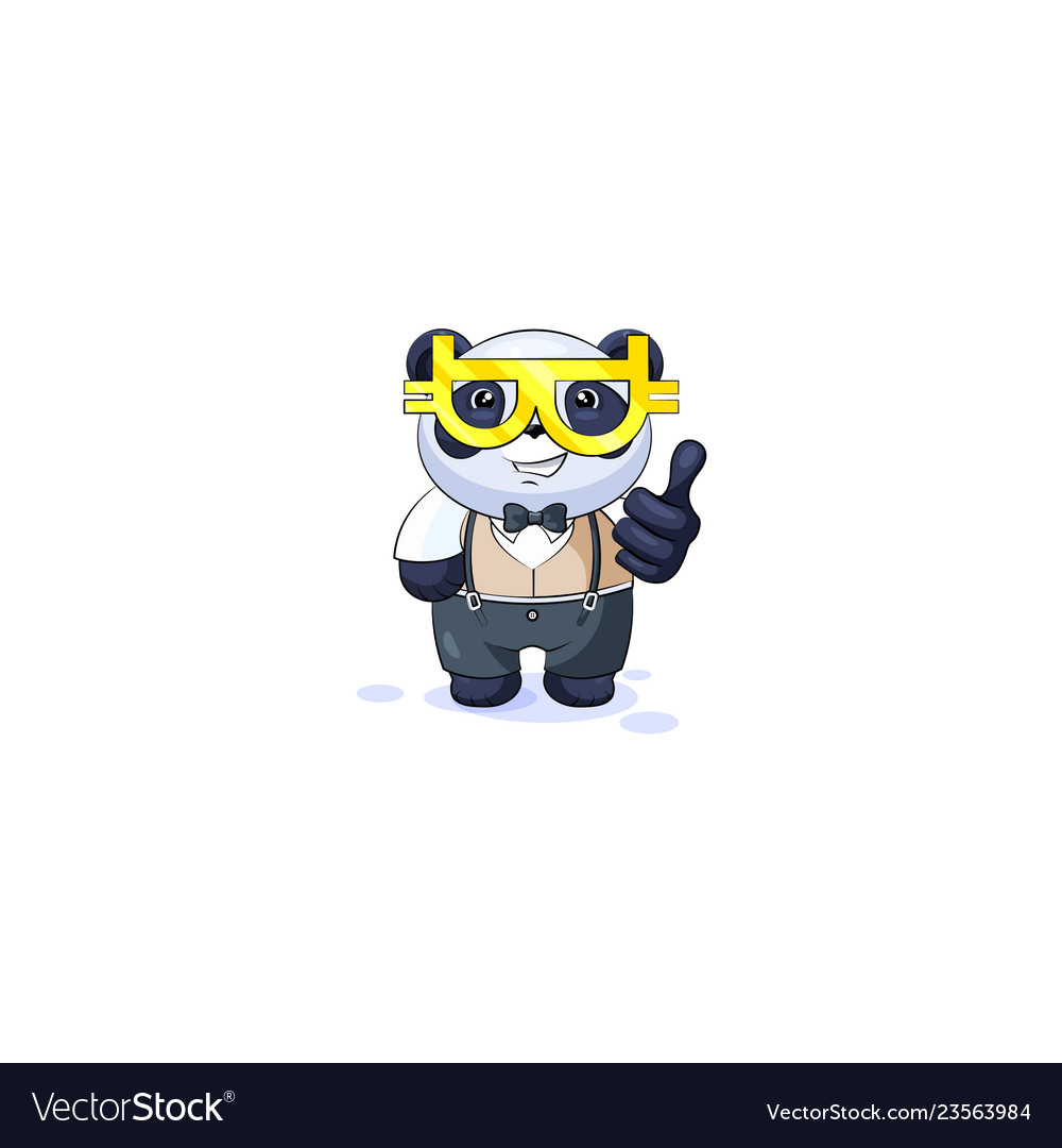 Panda in business suit glasses cryptocurrency