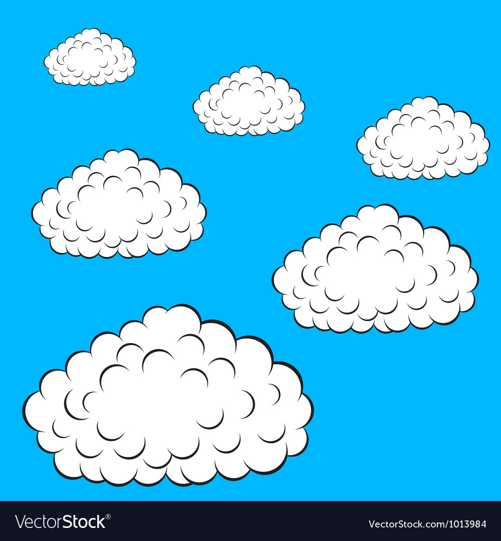 Set of colorful clouds Royalty Free Vector Image