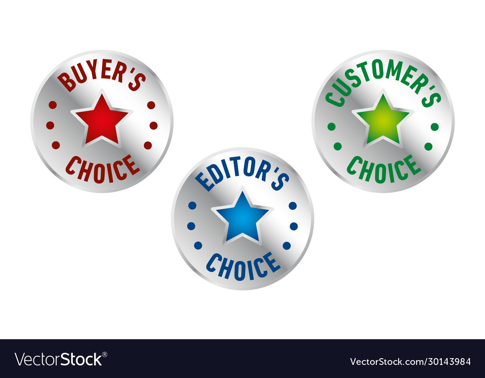 Set three badges - editors choice customers