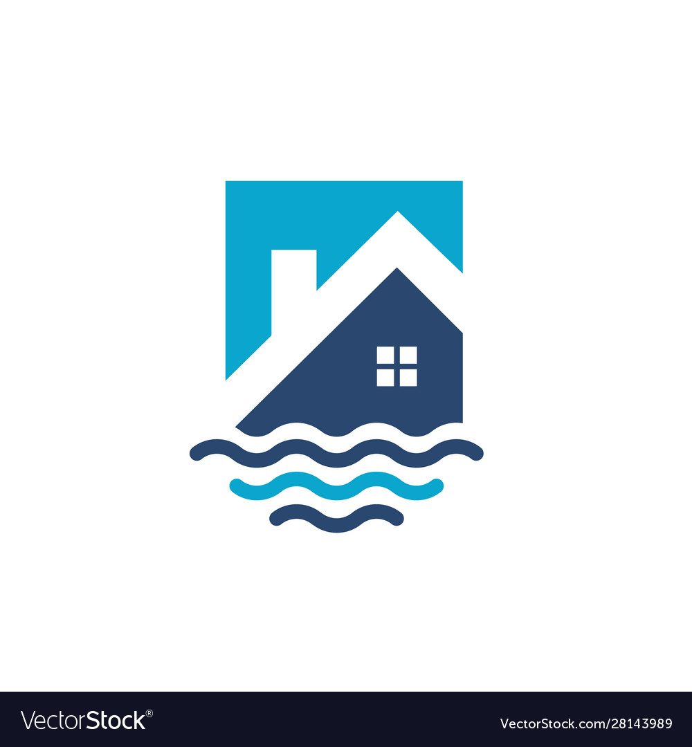 Abstract wave and house home logo design Vector Image