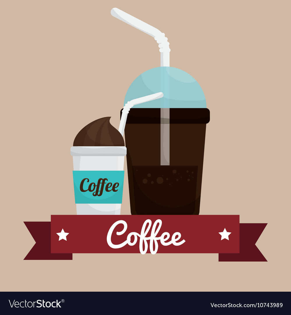 Coffee Cup Plastic Banner Graphic Royalty Free Vector Image