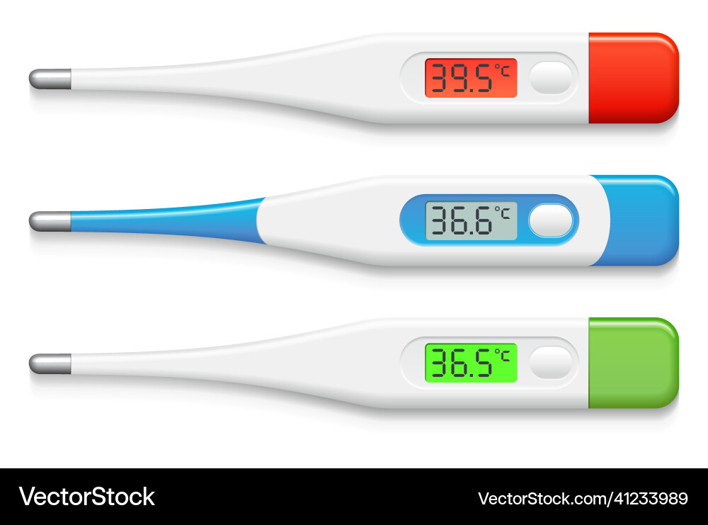 Digital thermometer temperature Royalty Free Vector Image