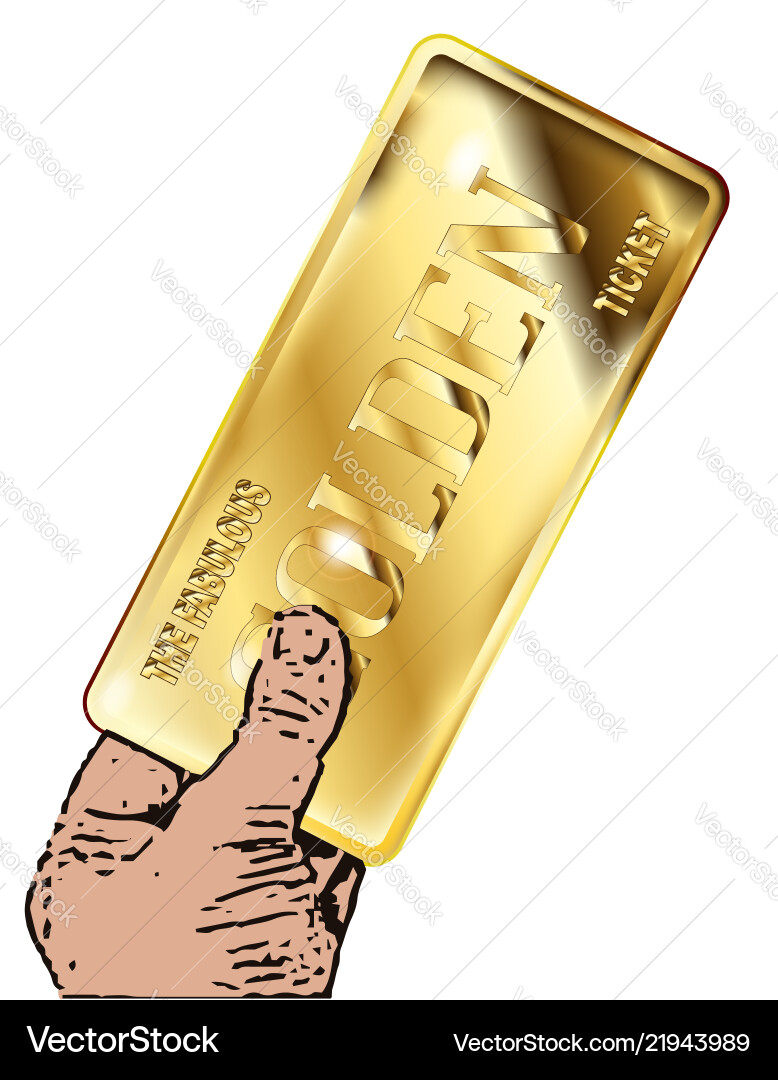 Golden ticket Royalty Free Vector Image - VectorStock