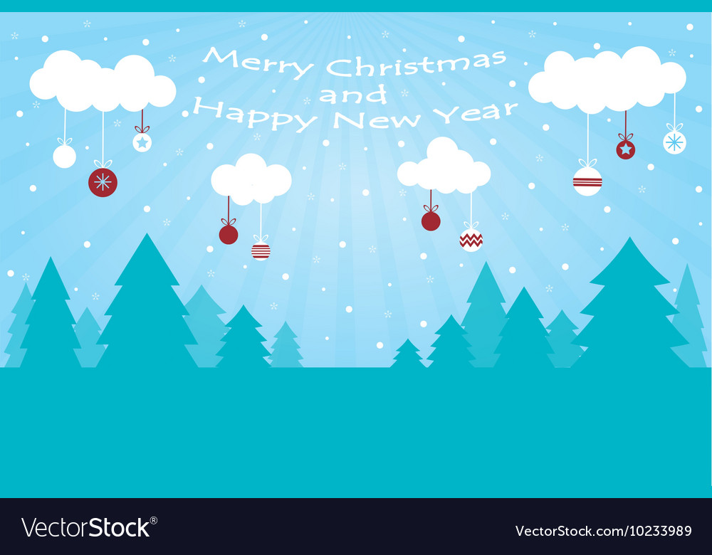 Greeting christmas and new year post card