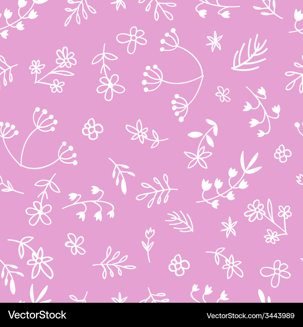 Hand drawn doodle flower seamless pattern Vector Image