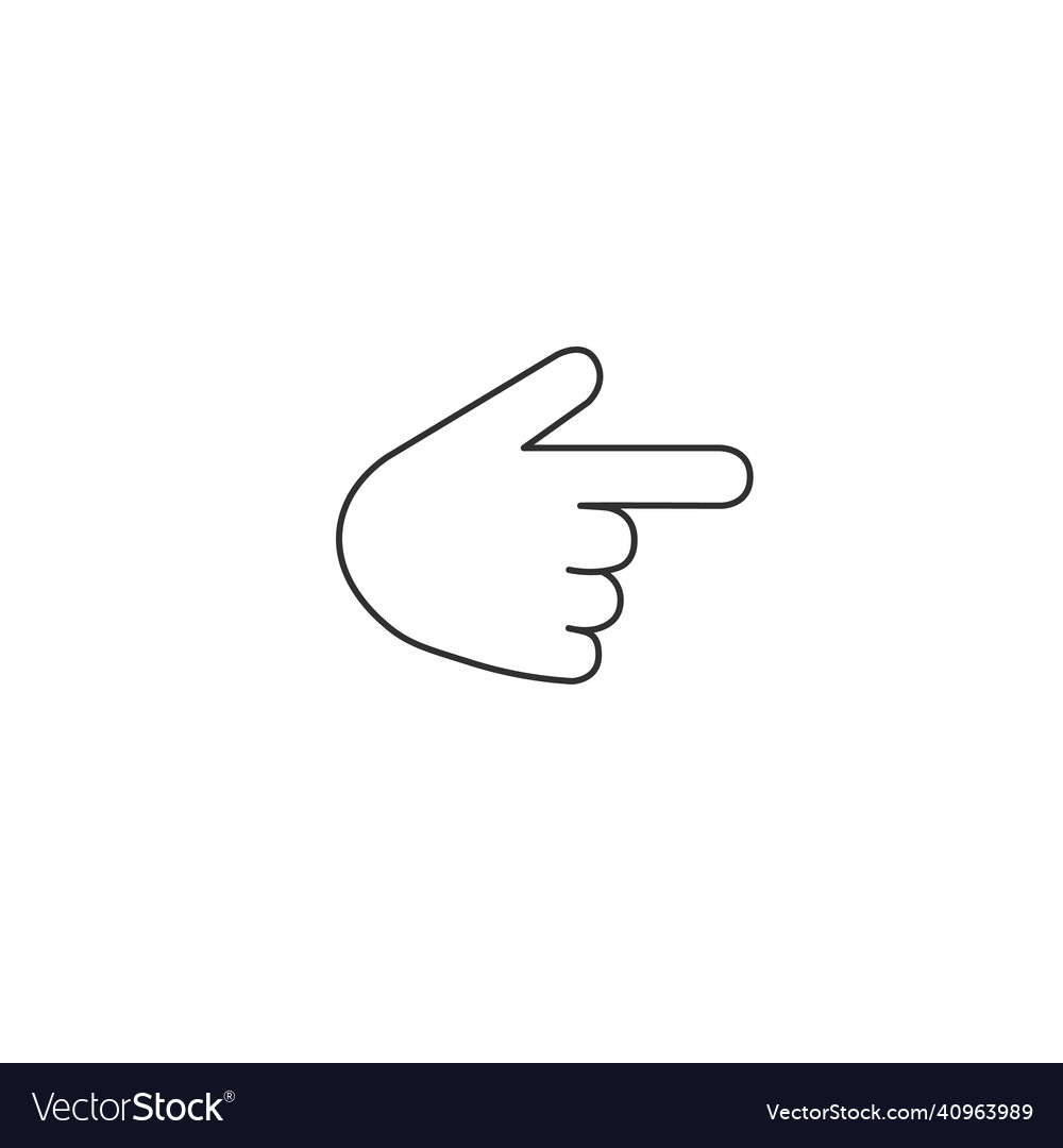 Hand with pointing finger line icon linear style