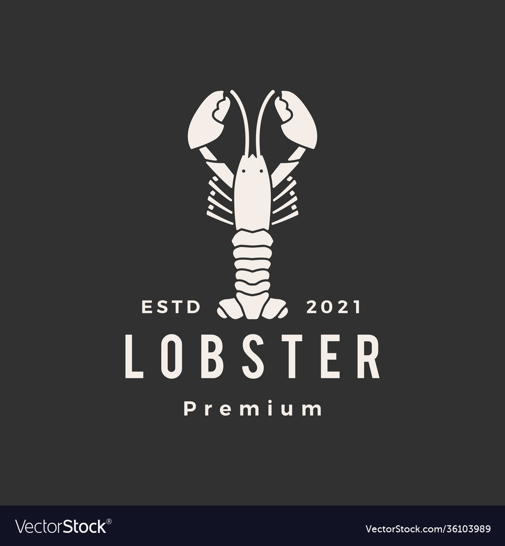 Lobster hipster vintage logo icon Royalty Free Vector Image