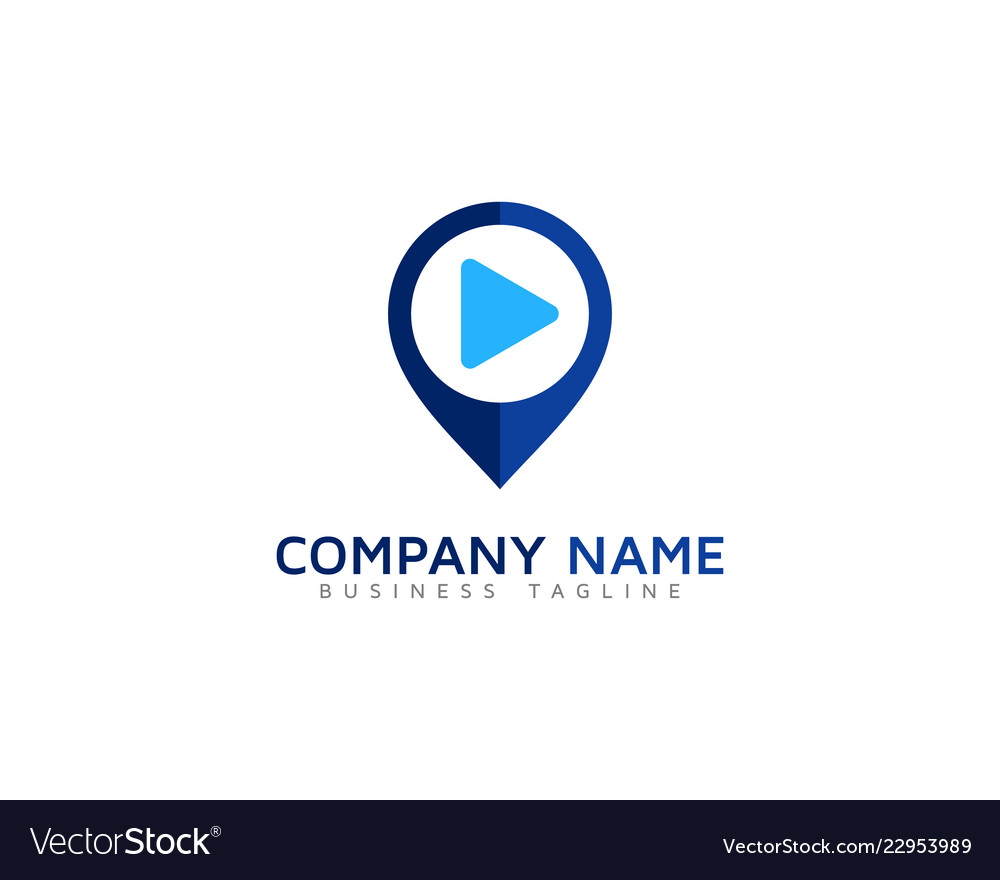 Pin video logo icon design