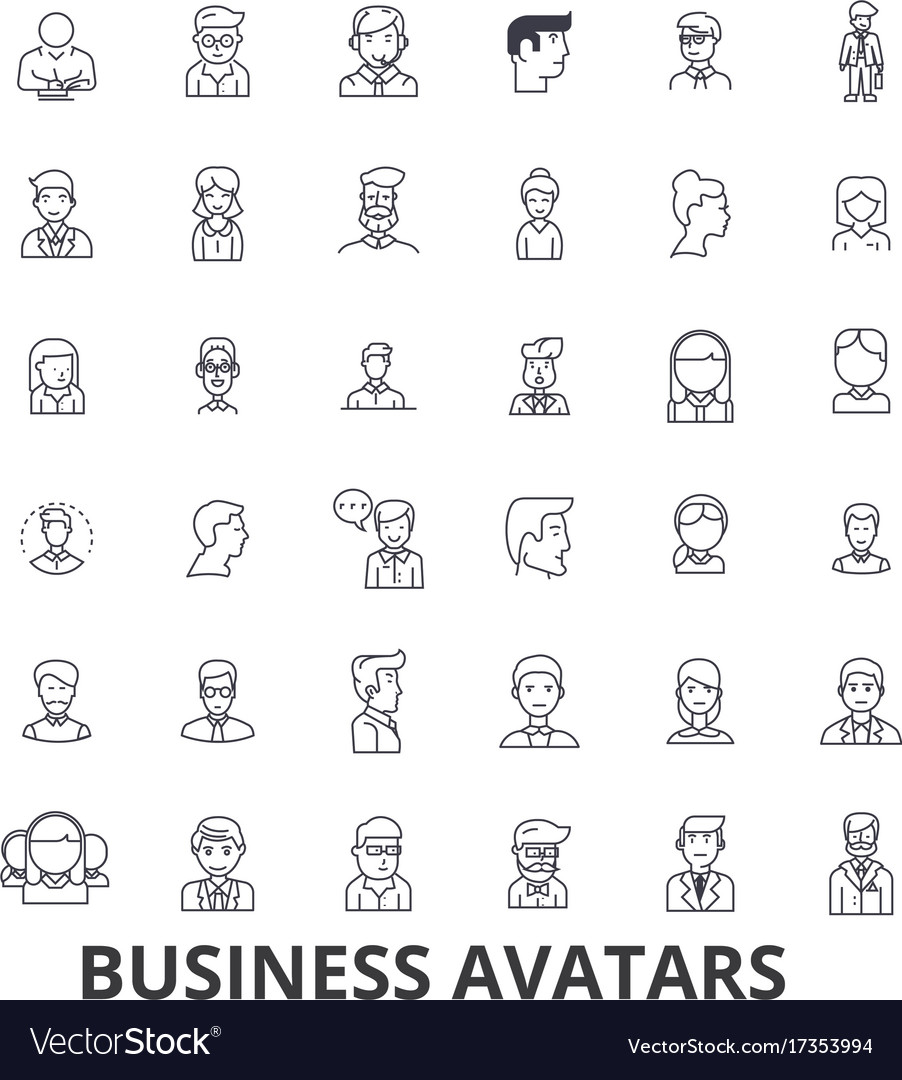 Business avatars businessman businesswoman team