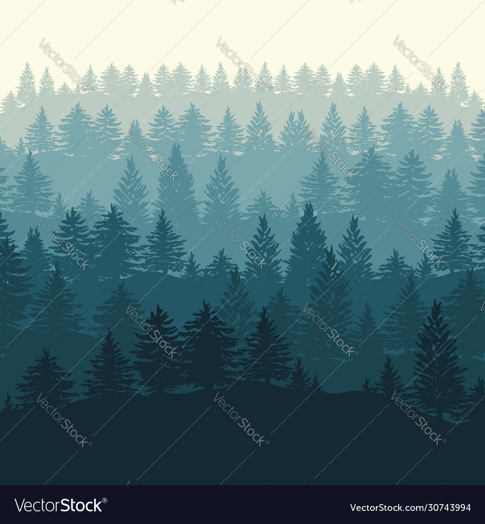 Forest trees silhouettes background