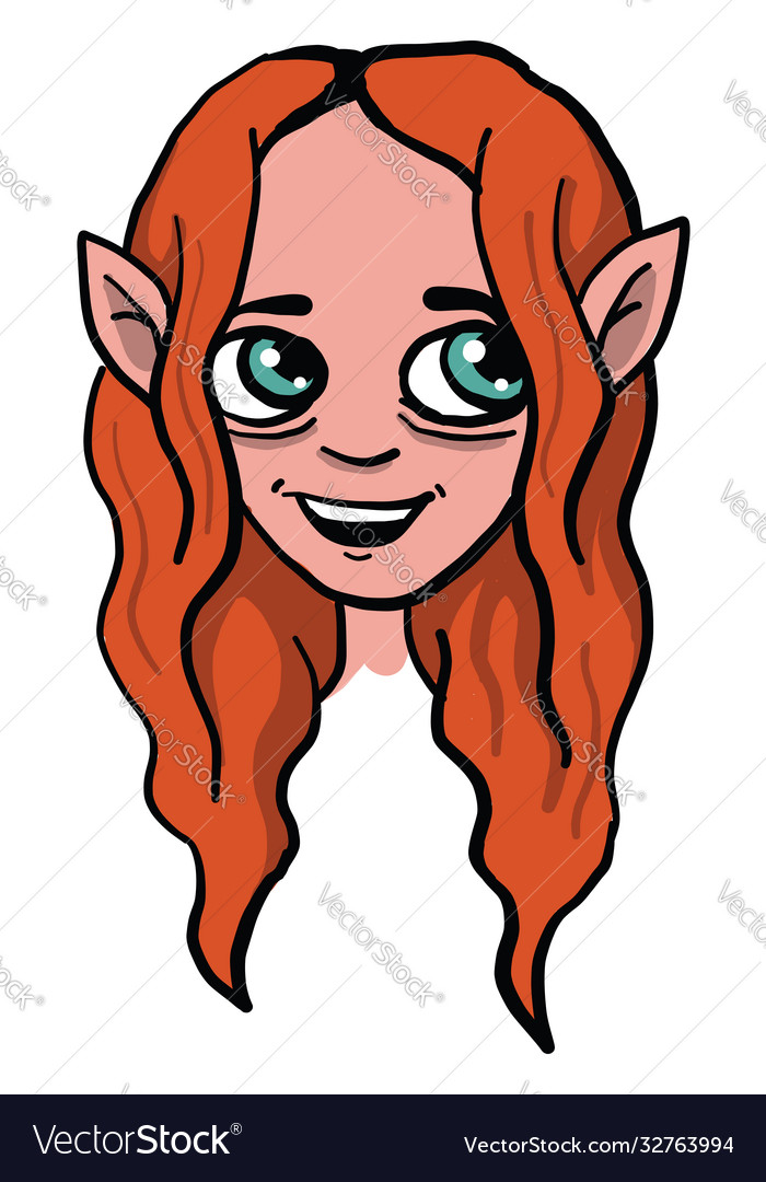 Happy elf girl on white background Royalty Free Vector Image