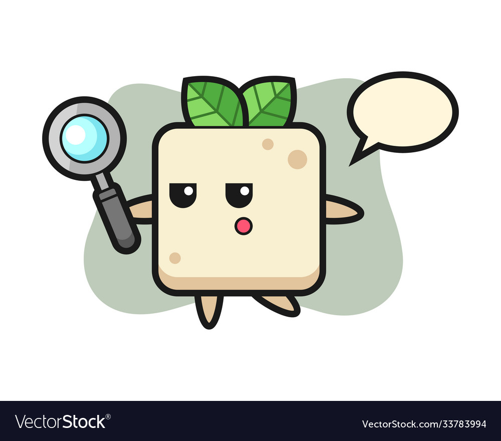 Tofu cartoon character searching Royalty Free Vector Image