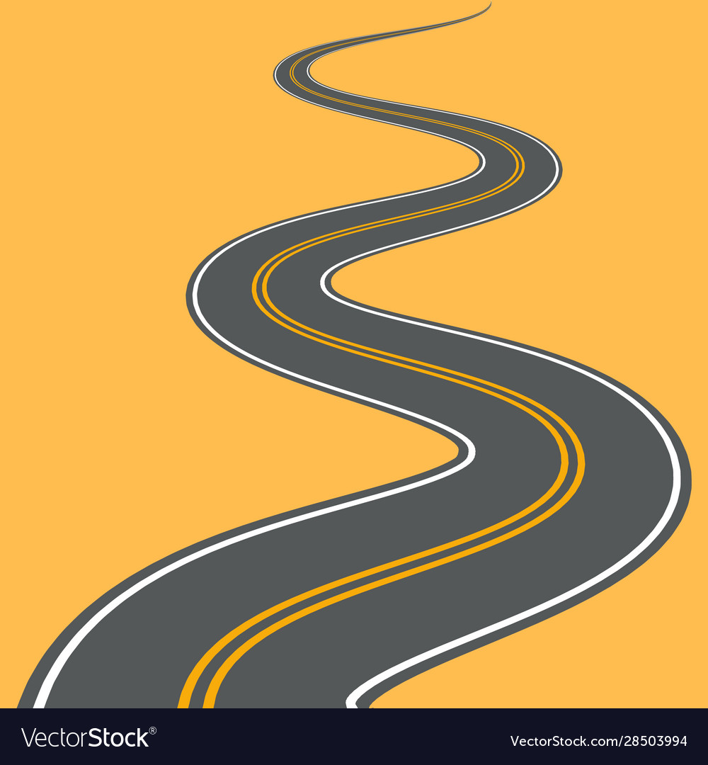 Winding Road Highway Path Long Street Royalty Free Vector 8265