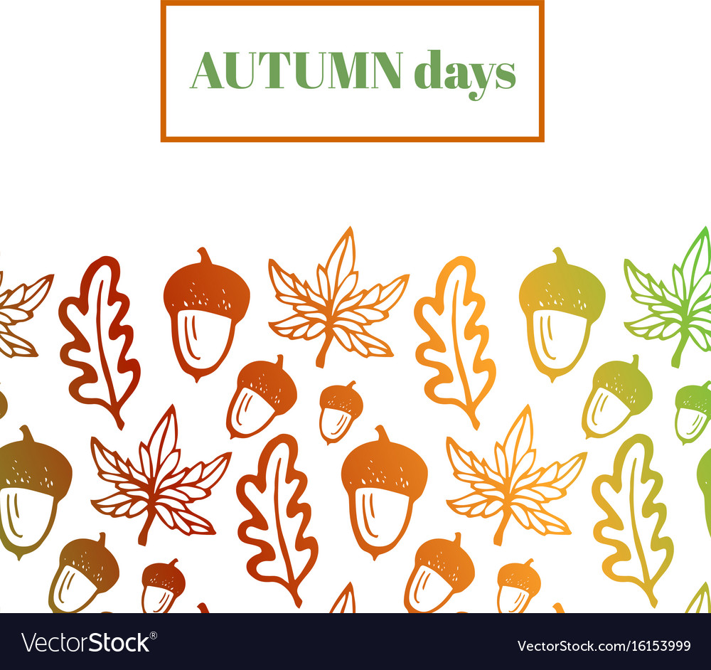 Autumn background with acorns maple and oak