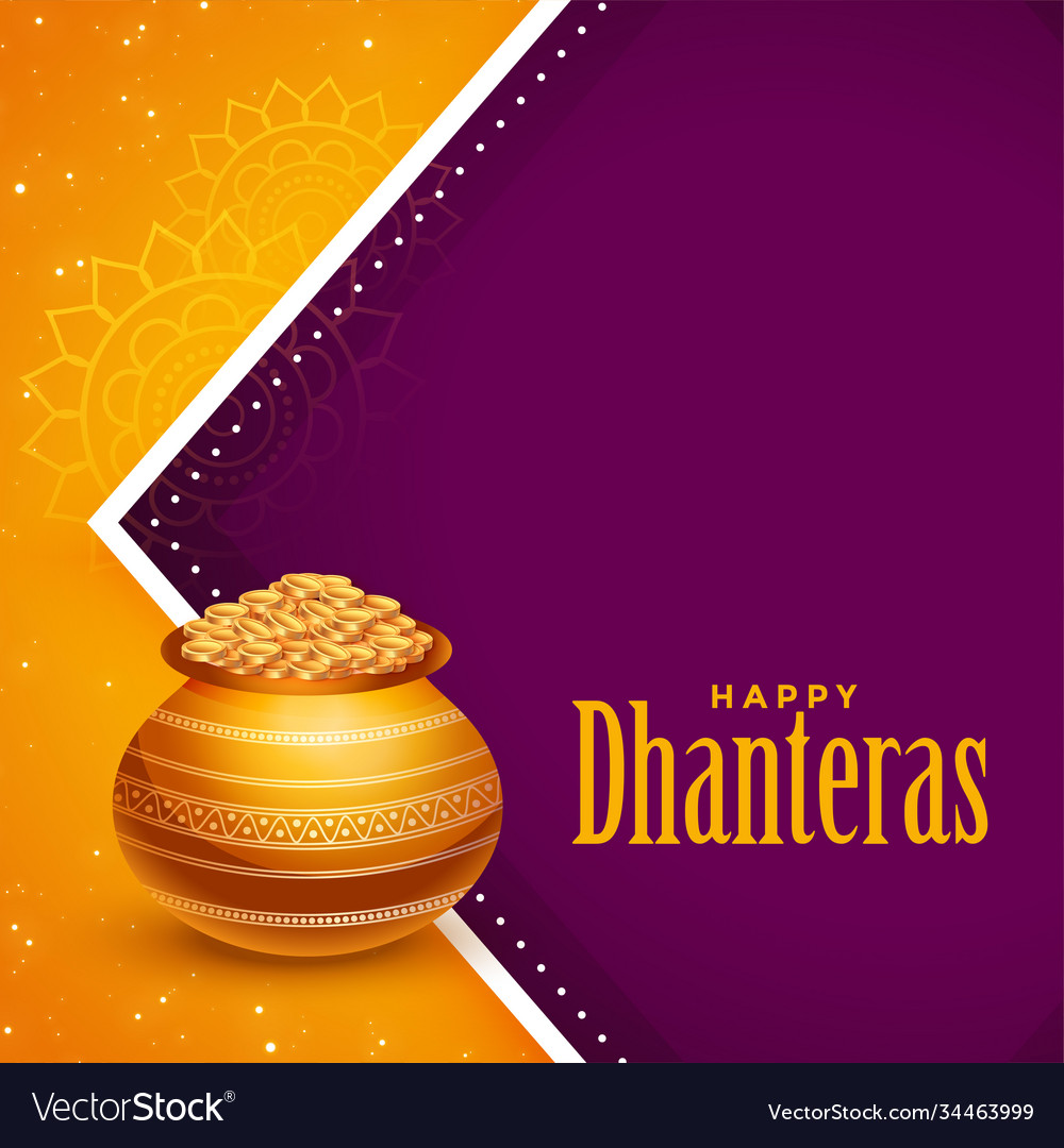 Indian style happy dhanteras festival background Vector Image