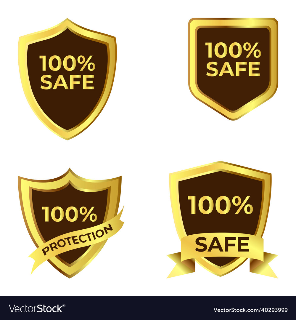 Luxurious shield badge collection with golden