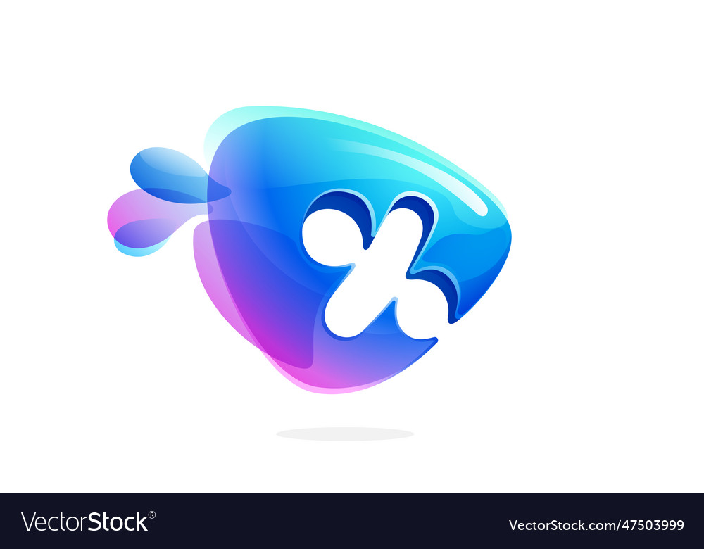 Percent sign logo made of spring water and dew Vector Image