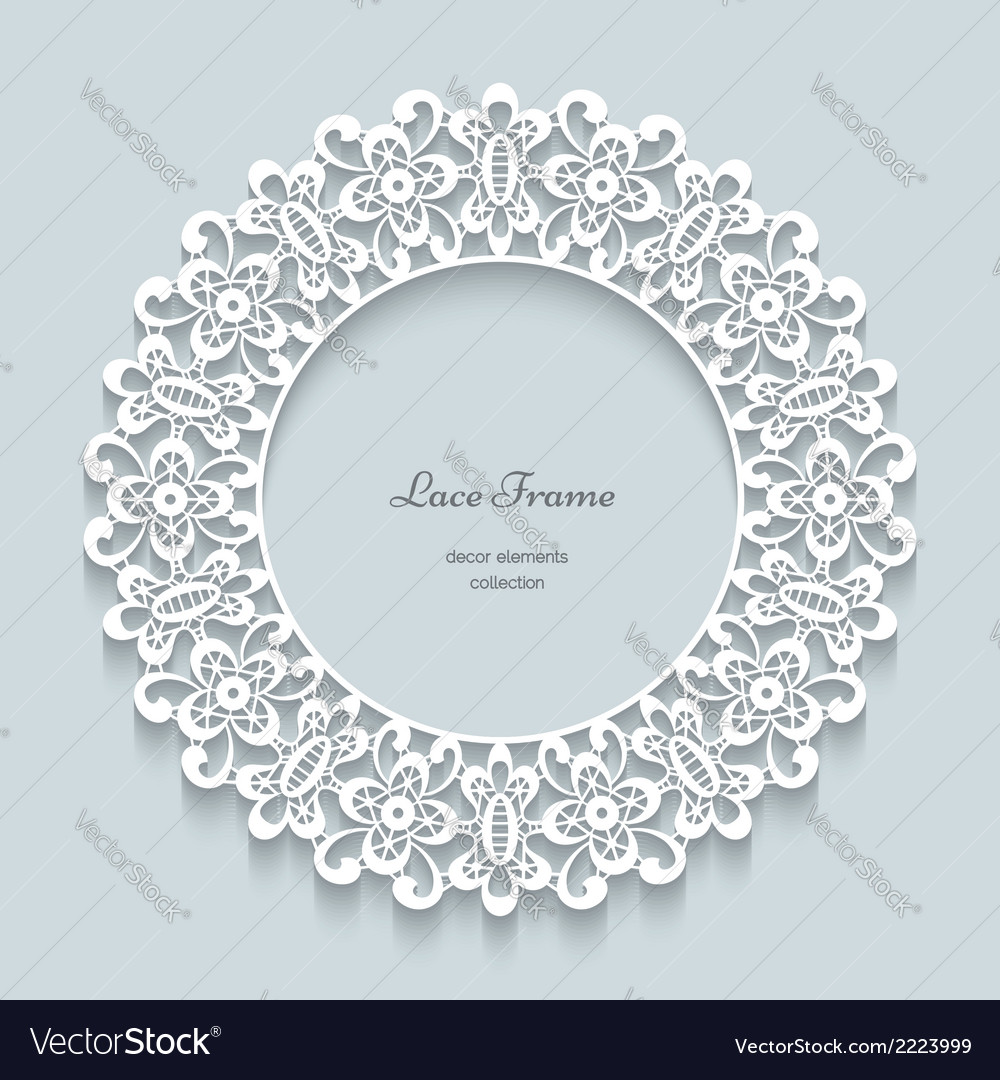 Round paper lace frame