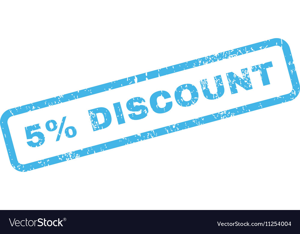 5 percent discount text rubber stamp