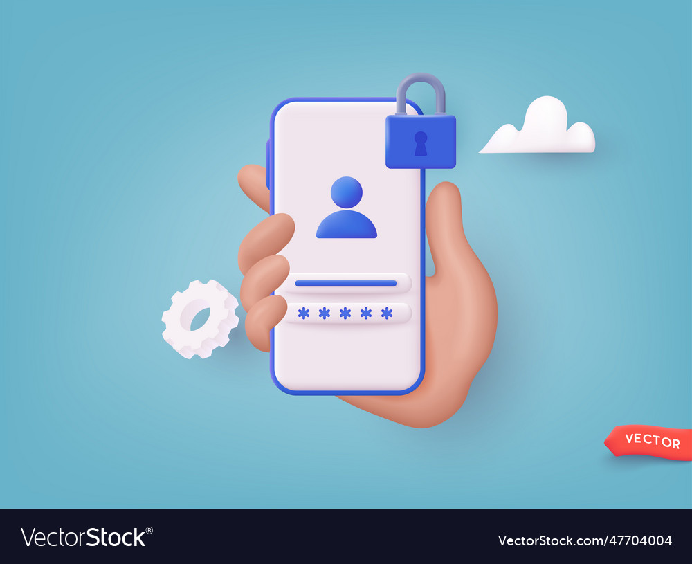 Account login and password form on smartphone app Vector Image