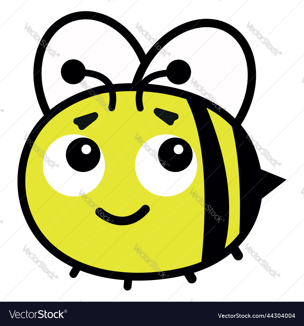 Dreaming bee on a white background Royalty Free Vector Image