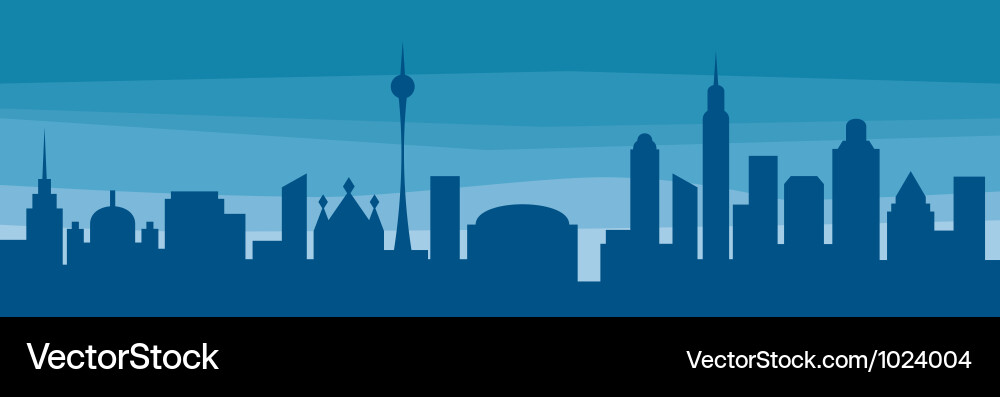 Evening cityscape Royalty Free Vector Image - VectorStock