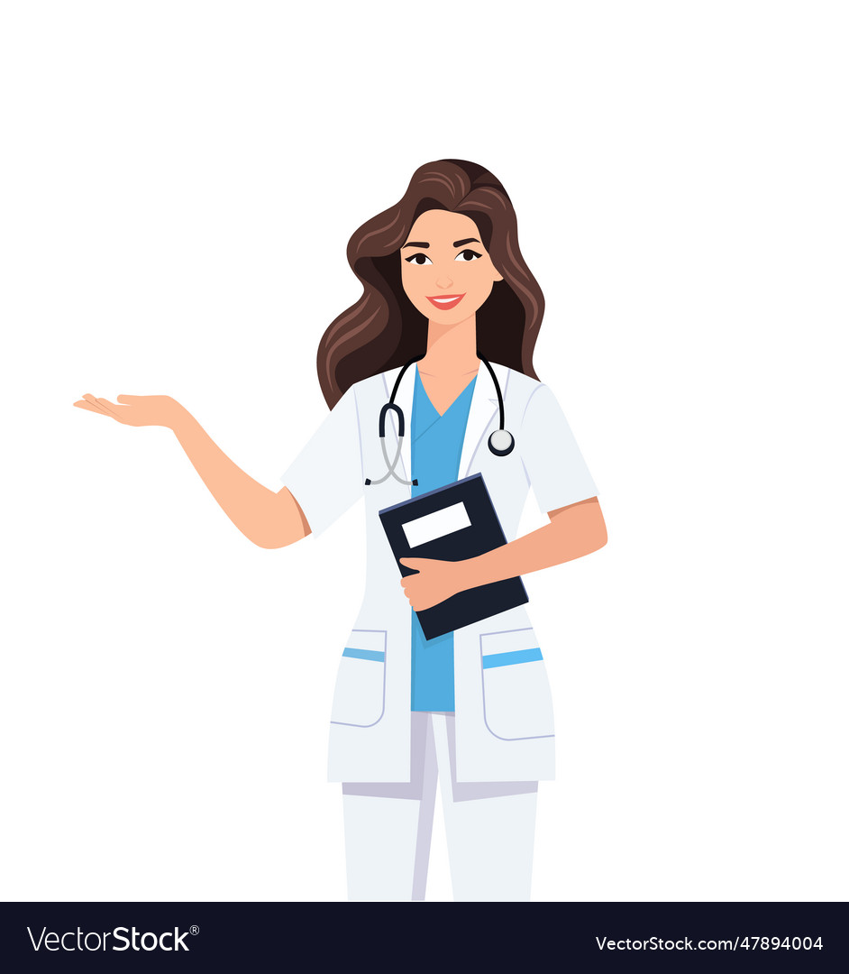 Female Doctor Character Physician Hospital Vector Image