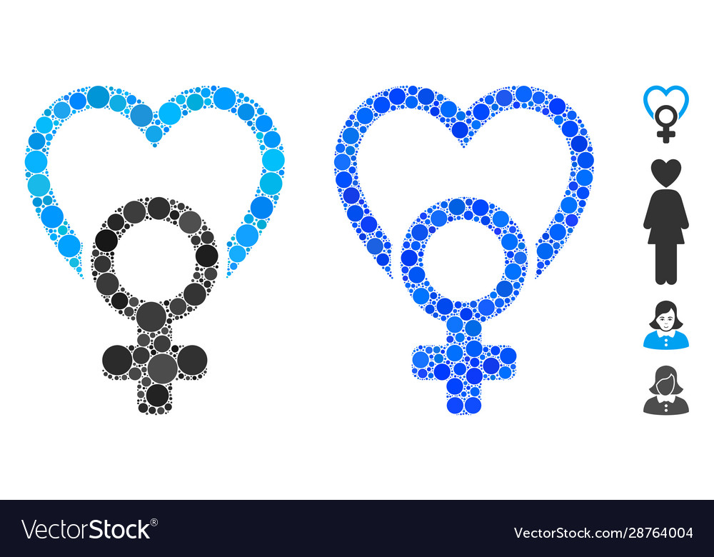 Female love composition icon circles