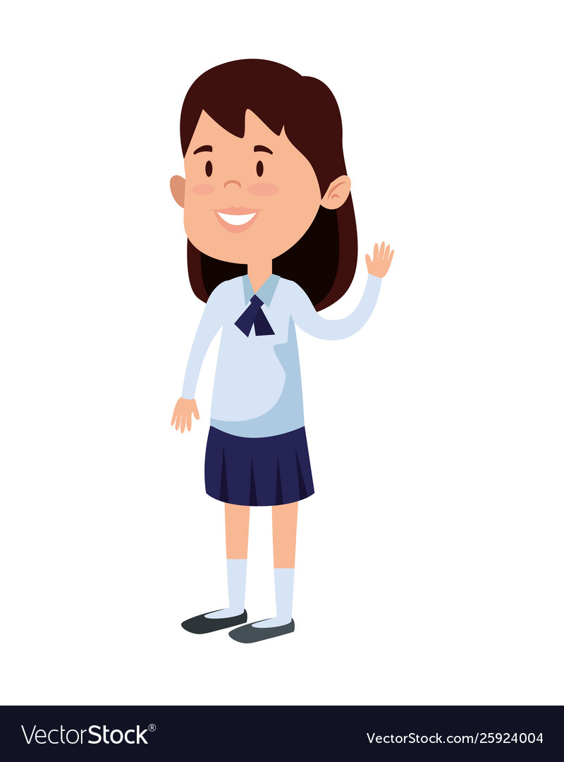 Happy student girl comic character Royalty Free Vector Image Happy student girl comic character Royalty Free Vector Image