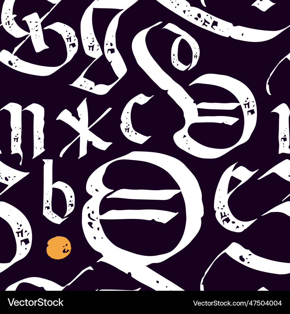 Medieval seamless pattern of calligraphic letters Vector Image