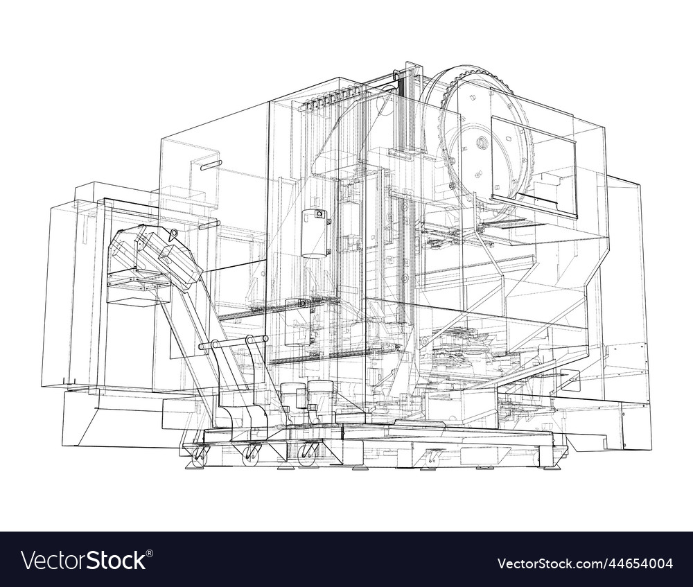 Metalworking cnc milling machine Royalty Free Vector Image