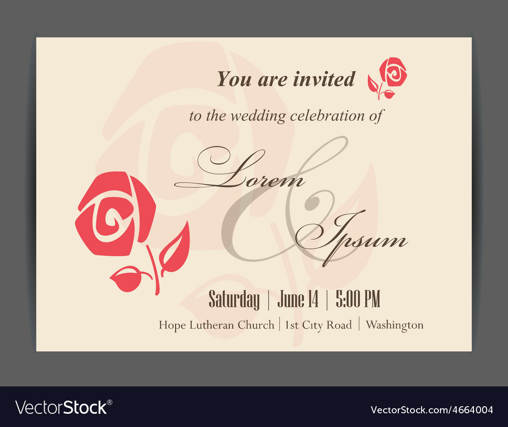 Wedding invitation card Royalty Free Vector Image