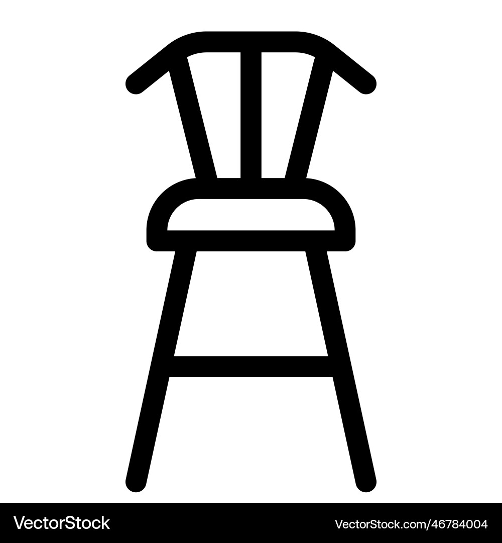 Wooden bar stool with stylish backrest Royalty Free Vector