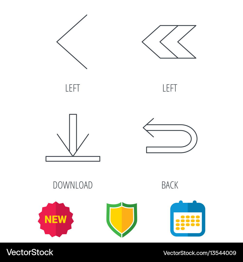 Arrows icons download back linear signs Royalty Free Vector