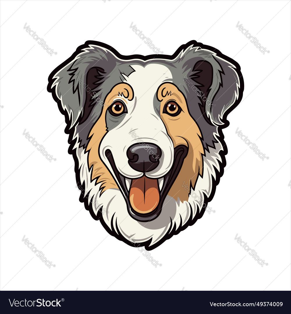 Basque shepherd dog breed cute cartoon kawaii