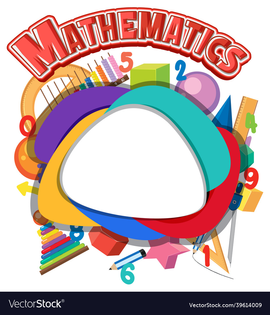 Blank math template with math tools and elements Vector Image