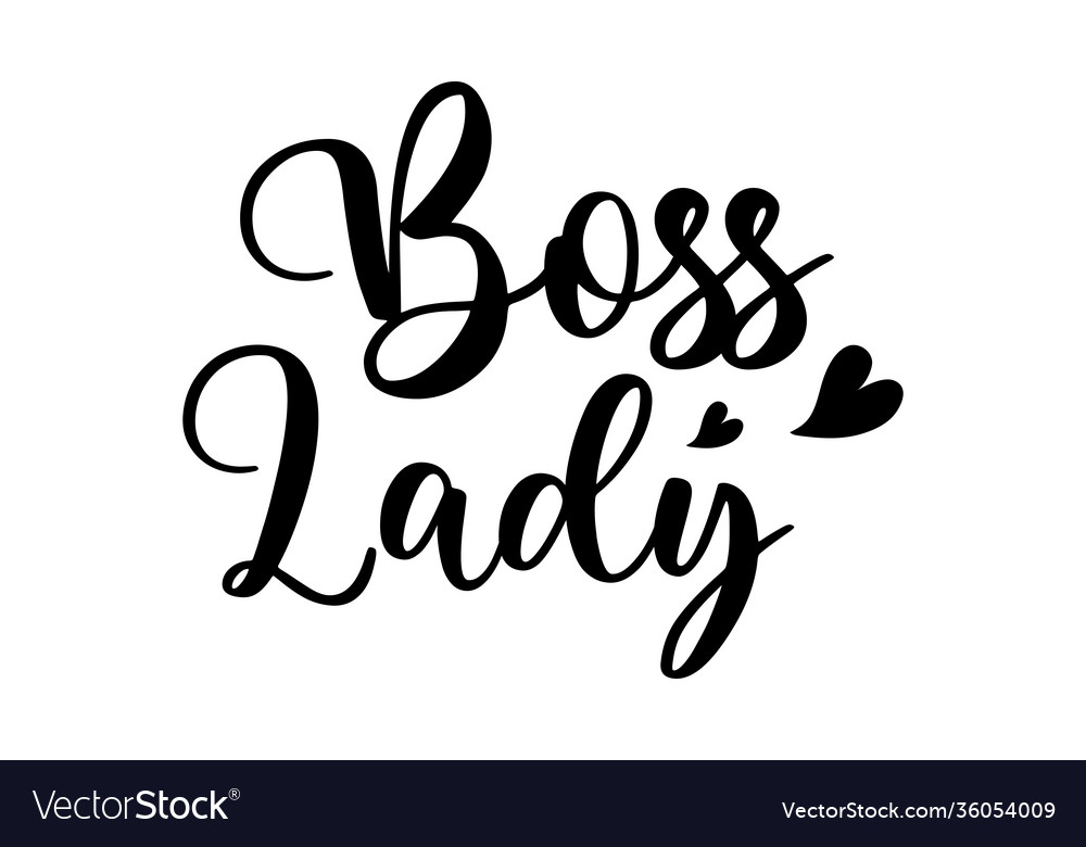 Boss lady lettering set grunge ink badges