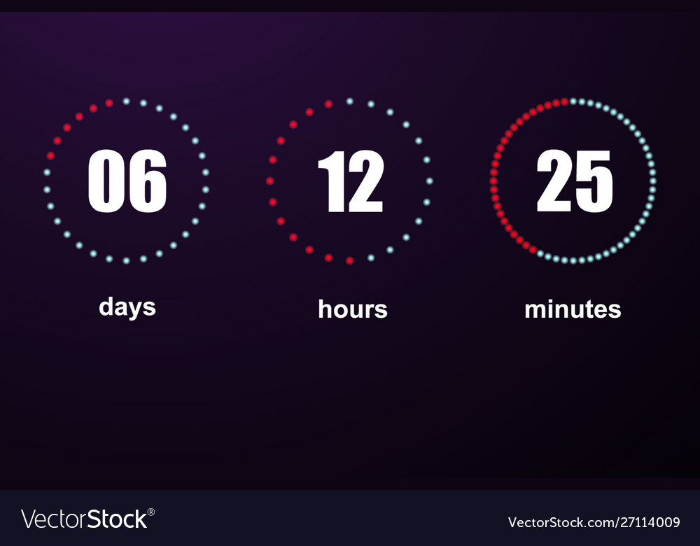 Countdown template digital clock Royalty Free Vector Image