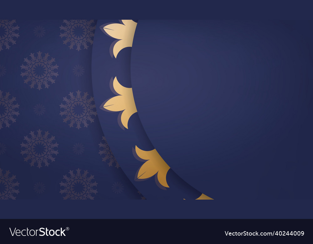 Dark blue banner template with indian gold