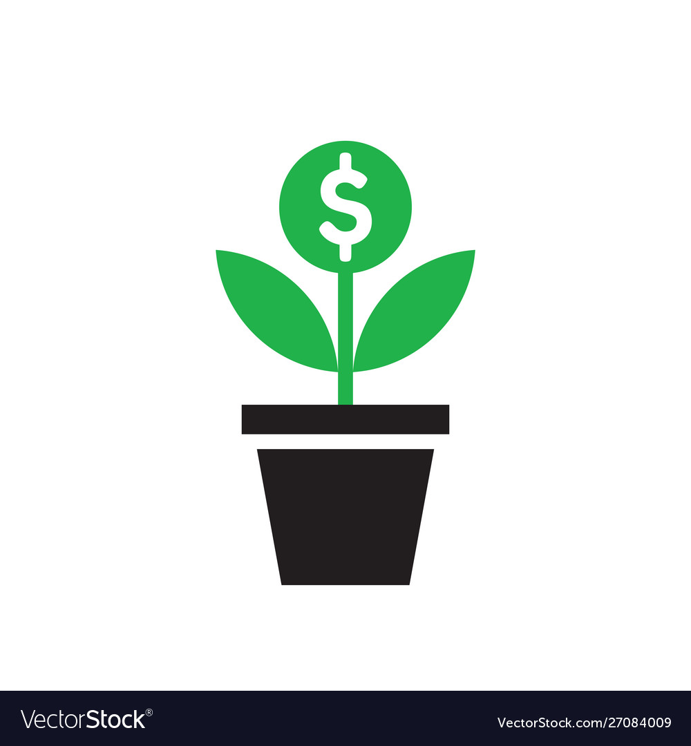 Dollar plant sprout growth - concept icon design Vector Image