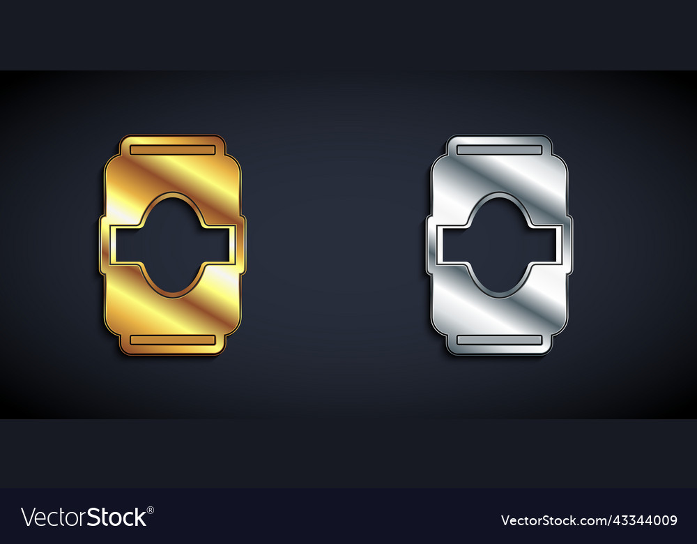 Gold and silver soda can icon isolated on black