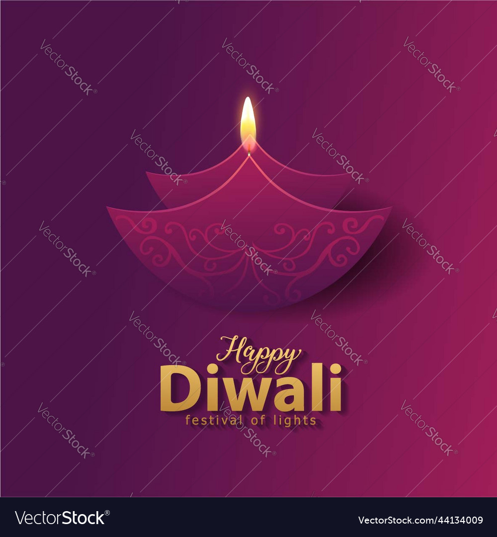 Happy diwali indian festivals of light with paper