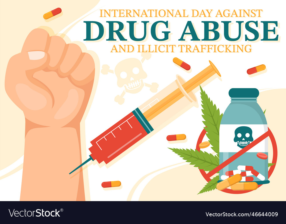 International day against drug abuse and illicit Vector Image