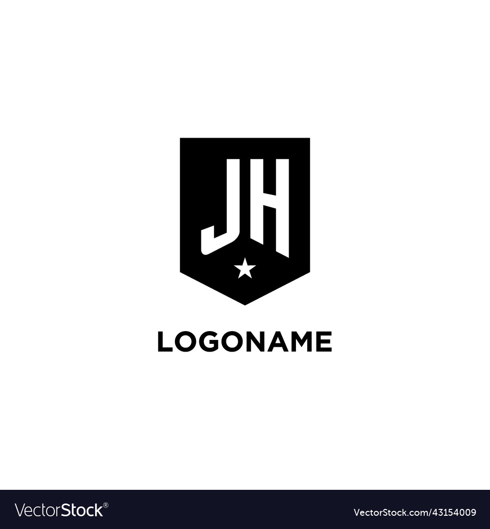 Jh Monogramm Initiallogo mit geometrischem Schild