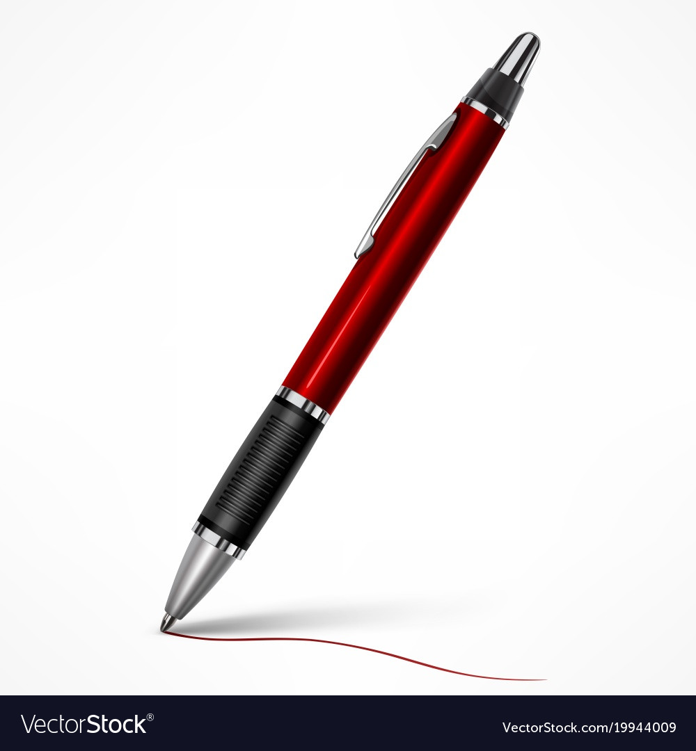 Red tilt pen on white