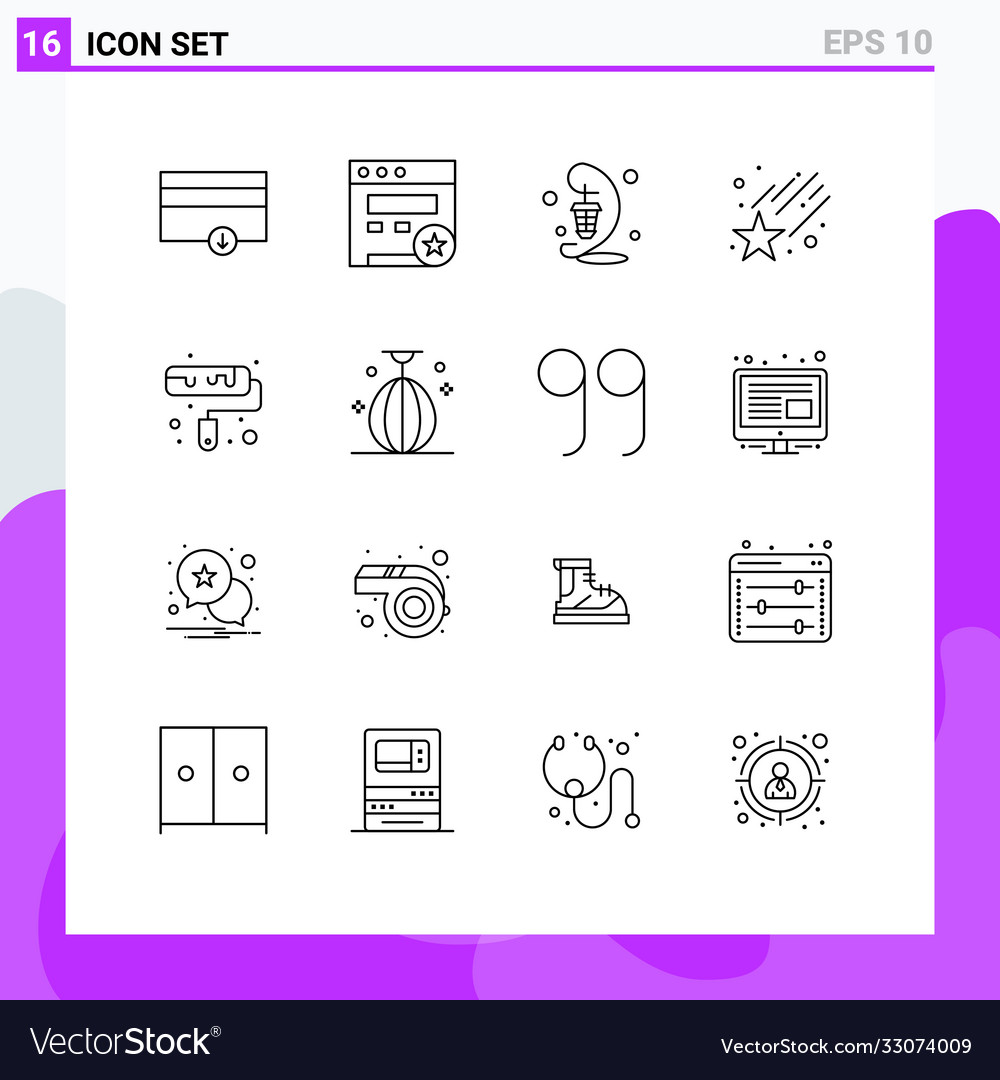 Set 16 modern ui icons symbols signs for bag