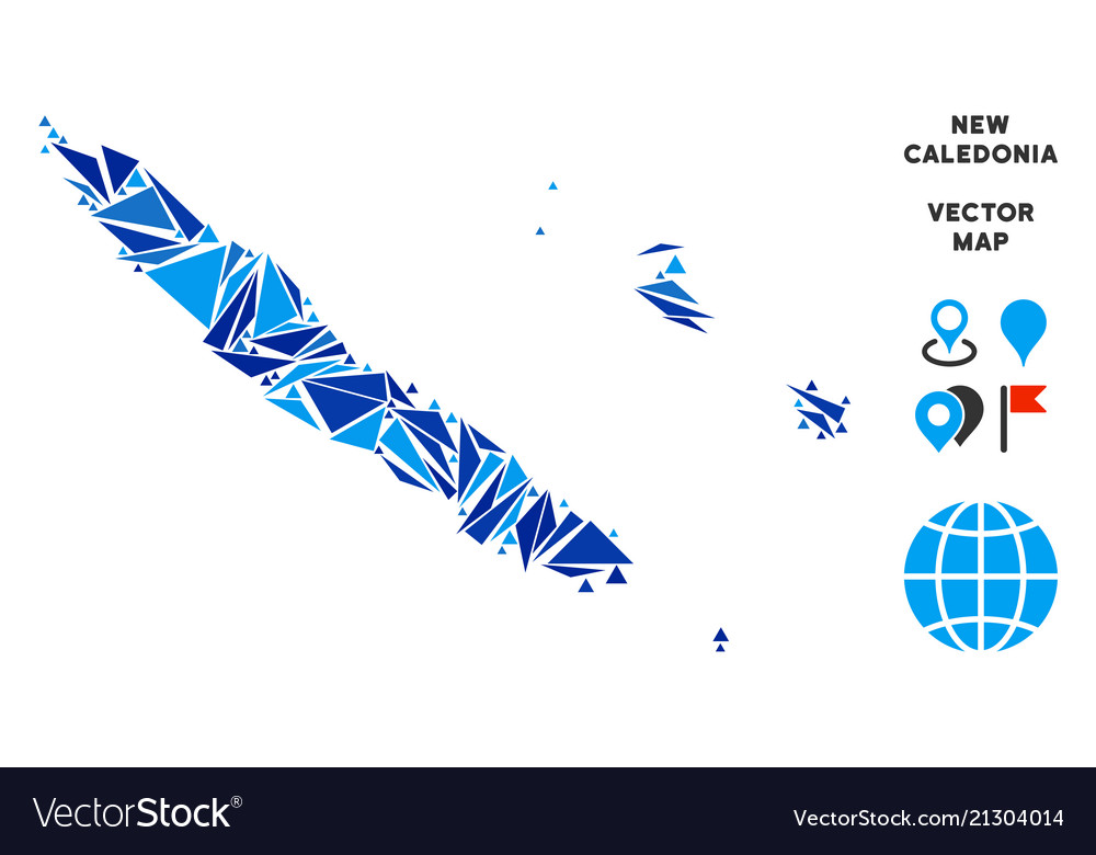 Blaues Dreieck neue Caledonia Inseln Karte