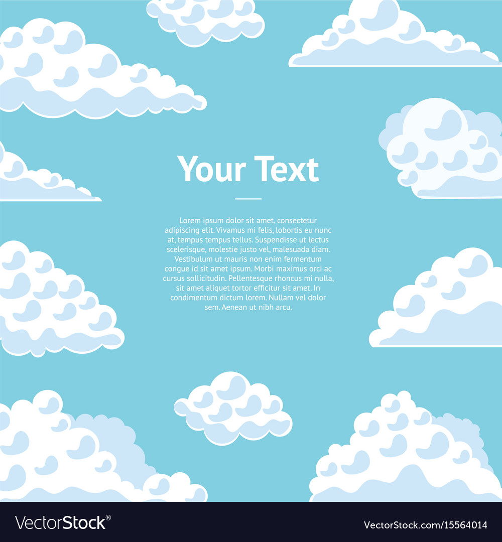 Cartoon clouds on the blue sky banner card Vector Image Cartoon clouds on the blue sky banner card Vector Image