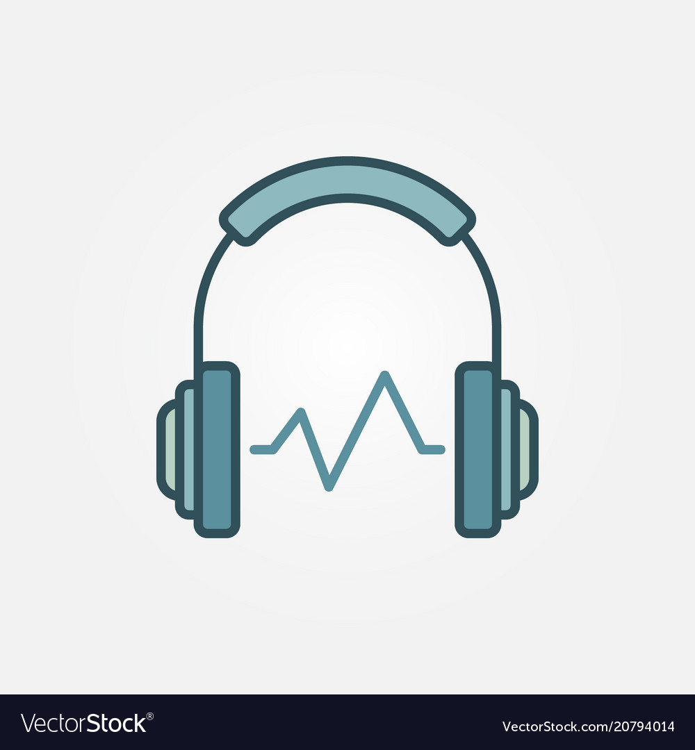 Headphone with sound wave symbol or icon